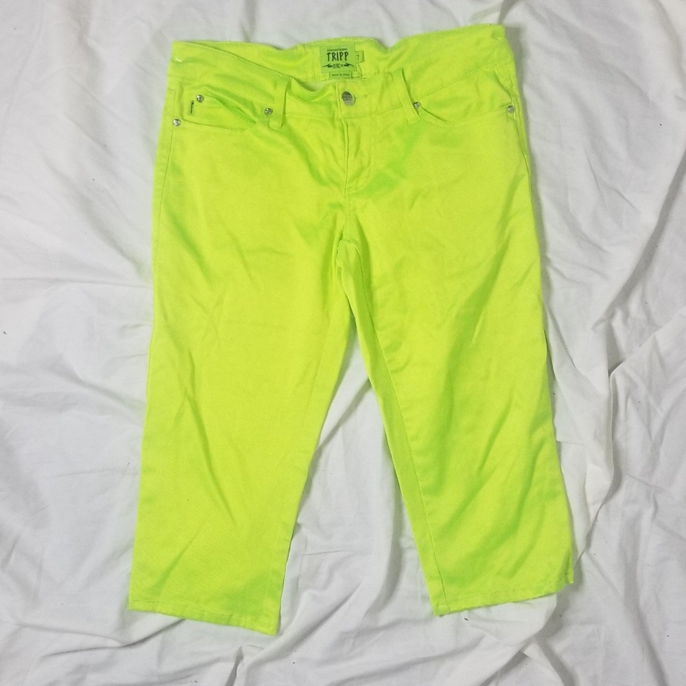 Neon Green Yellow Tripp Nyc Pants Sz 30